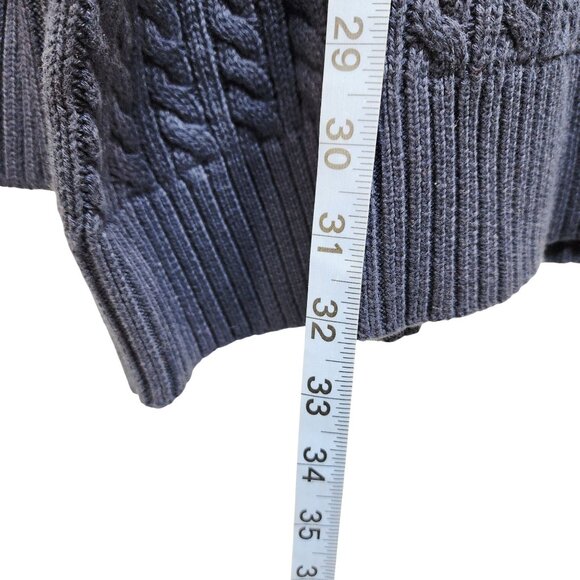 Plus Womens Size 3XL Cable Knit Sweater Blue Cozy Pullover Long Sleeves - Picture 5 of 6